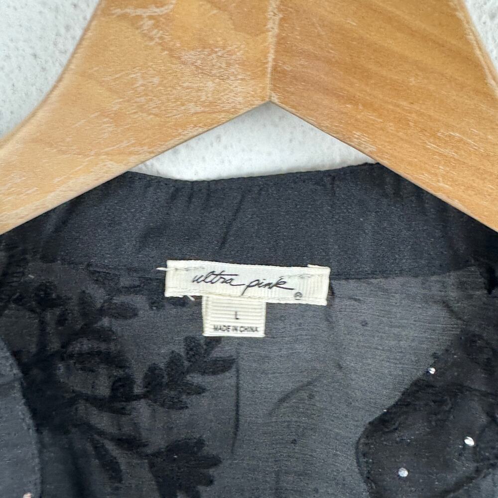 Ultra Pink Embroidered Rhinestone Top - Picture 4 of 7